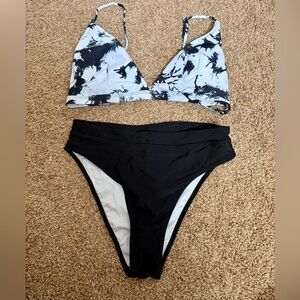 NWOT Amazon Bikini Tie Dye and Black